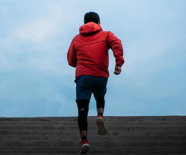 Person feeling energetic after morning cardio exercise